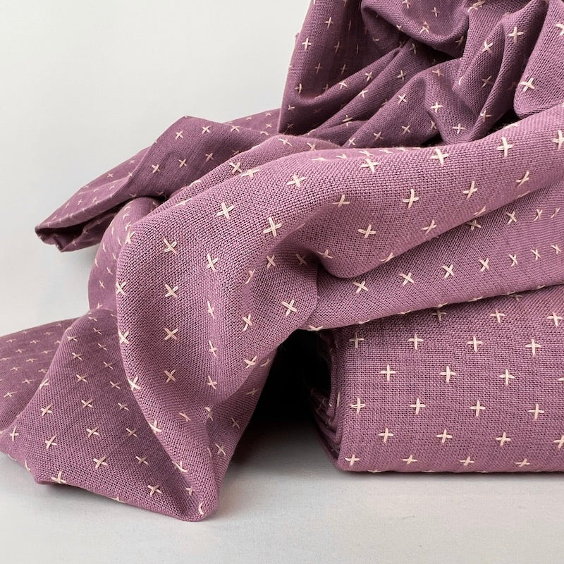 Diamond Textiles - Manchester Collection - Tiny Pluses Woven Cotton - Duchess Lilac
