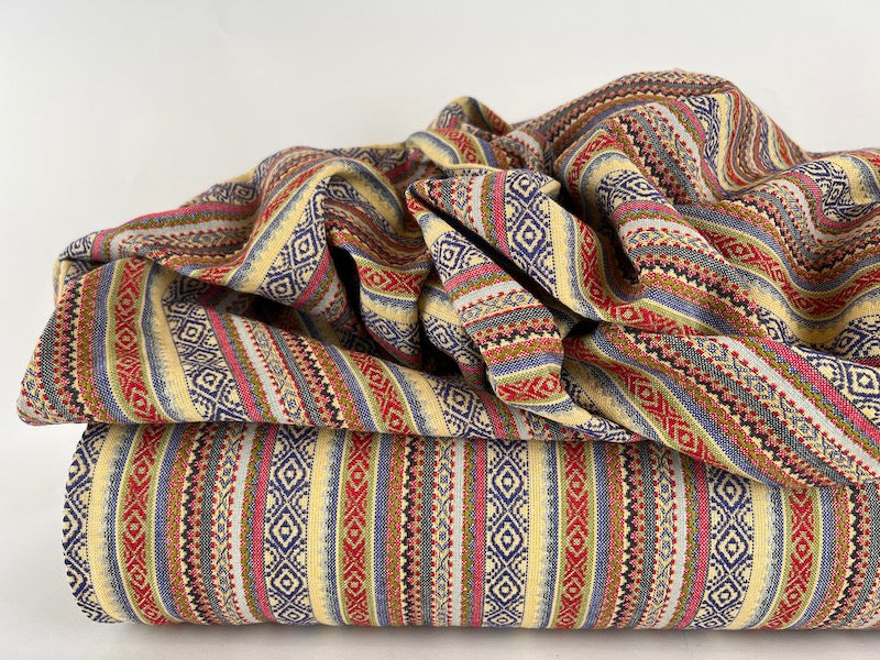Diamond Textiles - World Fabrics - Dobby Stripe - Multi Colored