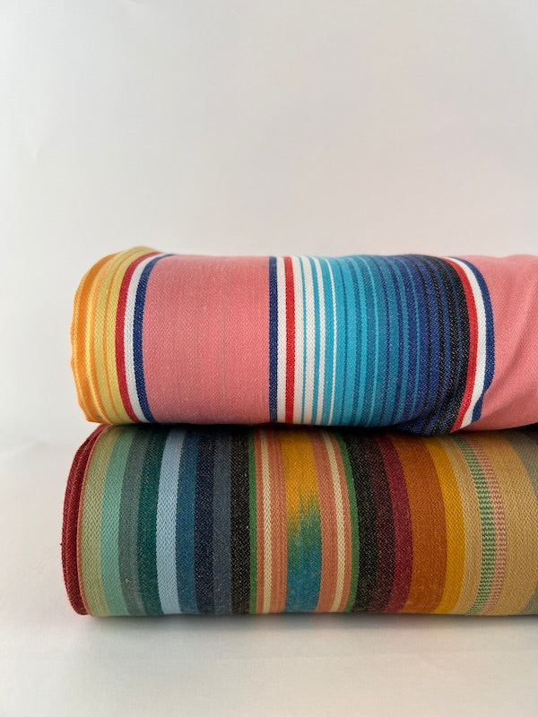 Diamond Textiles - World Fabrics - Cotton Stripe - Multi Colored Pink and Blue