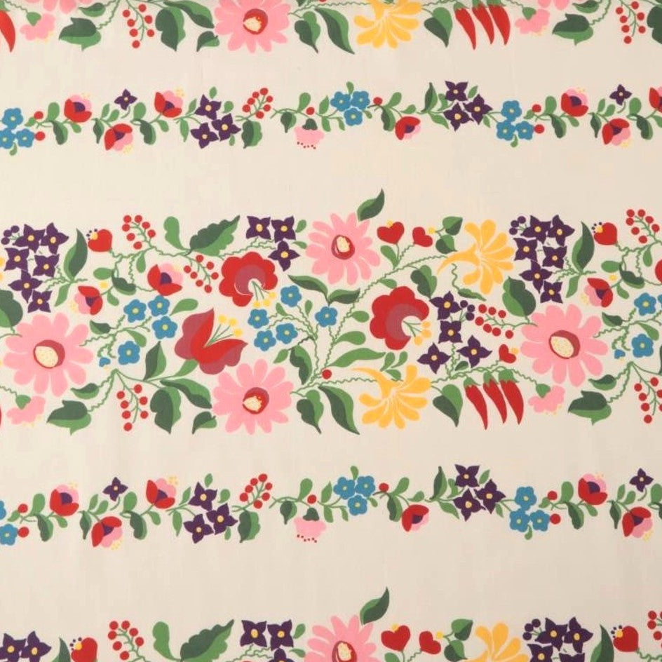 Fabric Godmother - Cotton Lawn - Joni Floral Stripe - Cream