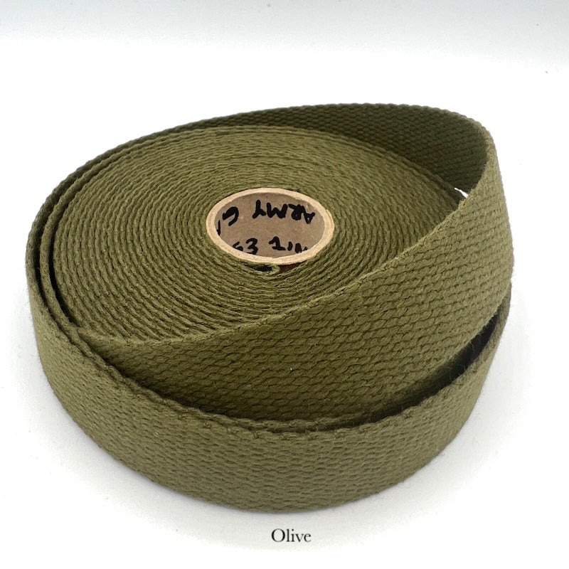 Cotton Webbing - 1" (25mm) - Various Colors