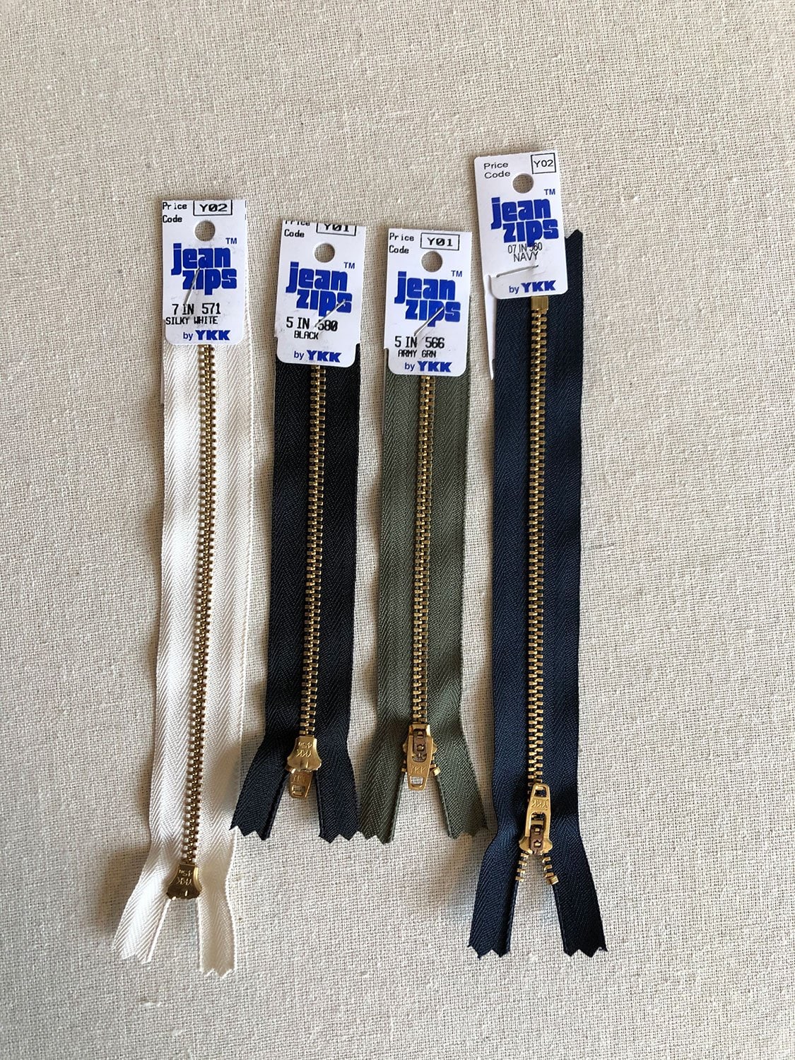 YKK Jean Zips - Various | Bolt Fabric Boutique