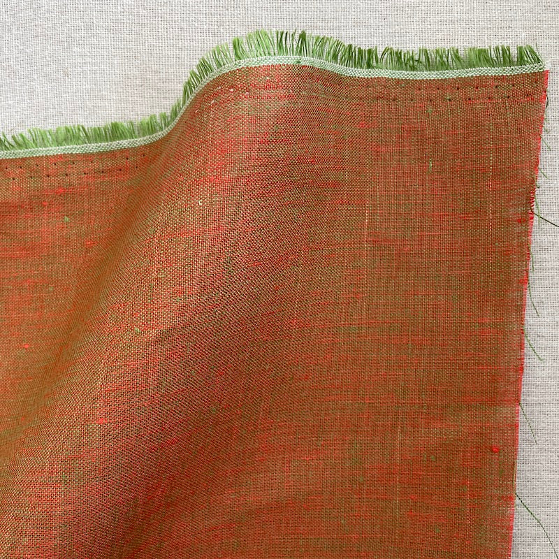 Lino Textile - Linen - Two Tones - Orange and Green
