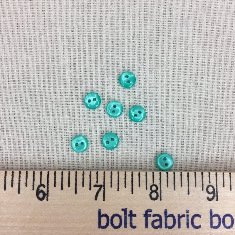 Dill - Teeny Turquoise Two Hole Button - 8mm