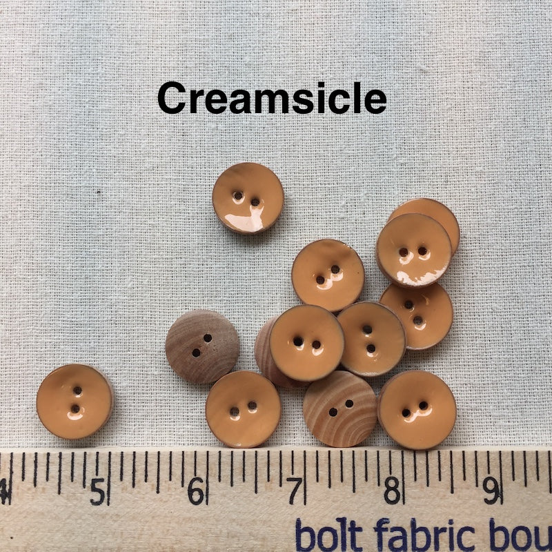 Enamel Covered Wood Button - 20mm - Various