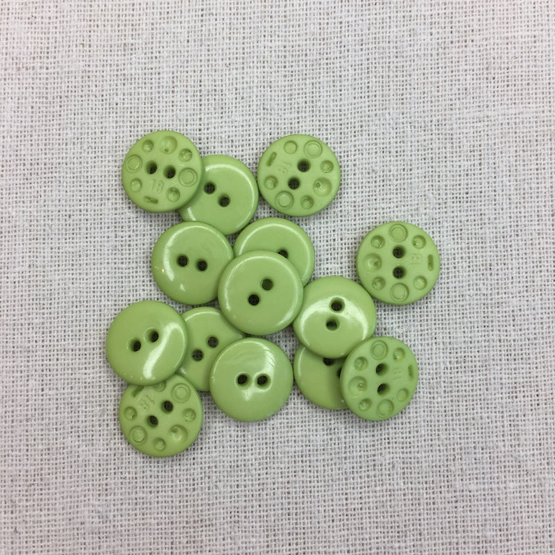 Avocado Green Plastic Two Hole Button - 14mm