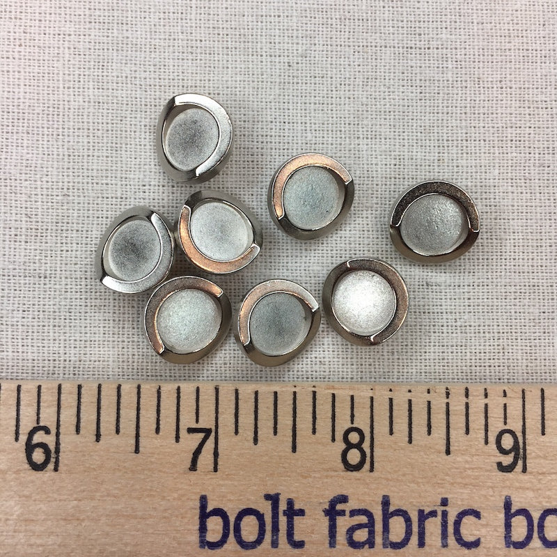 Silver Metal Button - Shank - 5/8"