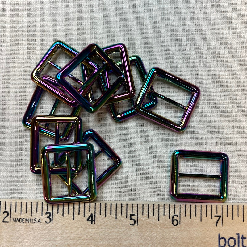 Hardware - Zinc Alloy Tri-Slide - 1" - Iridescent Rainbow