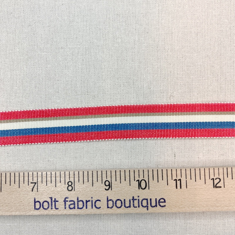 Cotton Grosgrain Striped Ribbon - 25mm (1") - Various