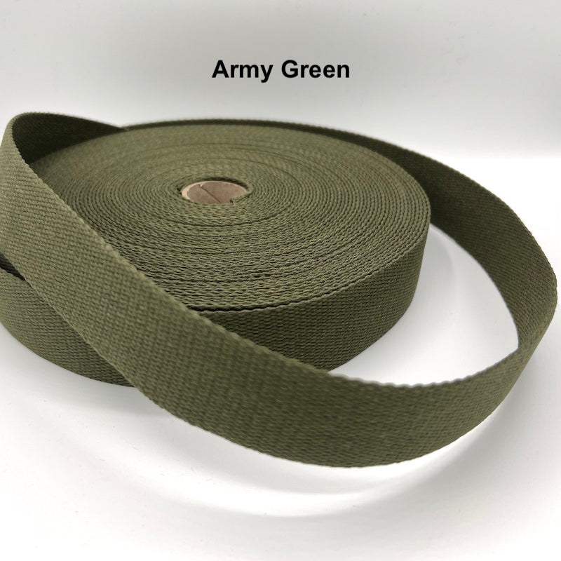 40mm (1-1/2) wide, natural coloured 100% cotton webbing for making bag  straps and handles