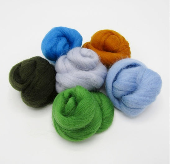 Feather Felts - Lakes - Wool Roving Bundle