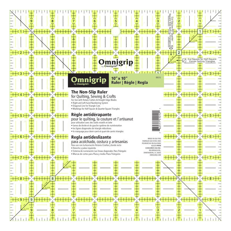 Omnigrip Ruler - 10" x 10"