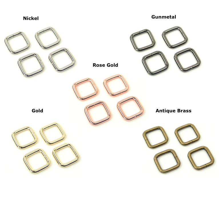 Hardware - Rectangle Metal Rings - 1" - Various Finishes