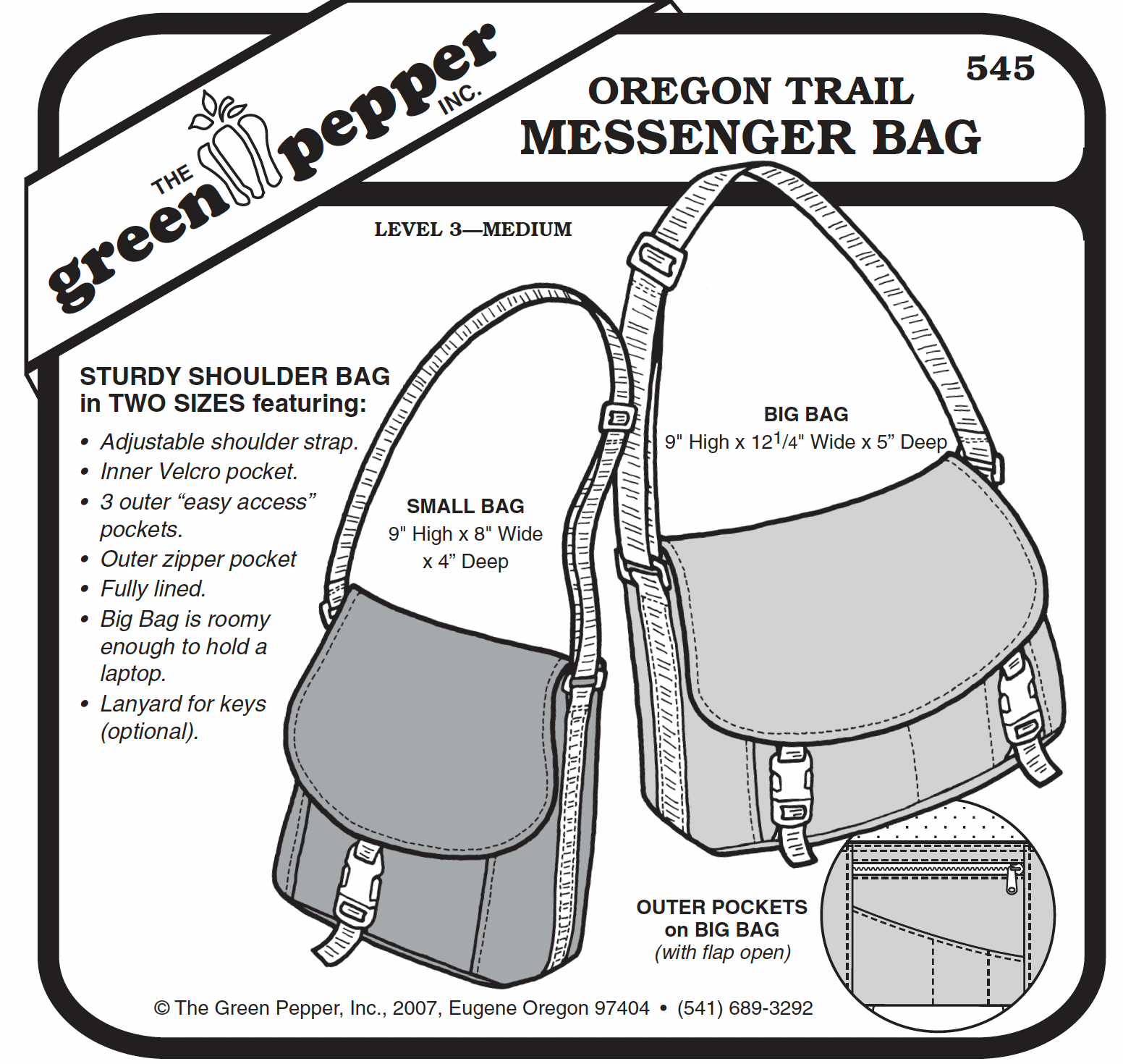 Oregon Trail Messenger Bag Pattern - 545 - The Green Pepper Patterns Oregon Trail Messenger Bag Pattern - 545 - The Green Pepper Patterns