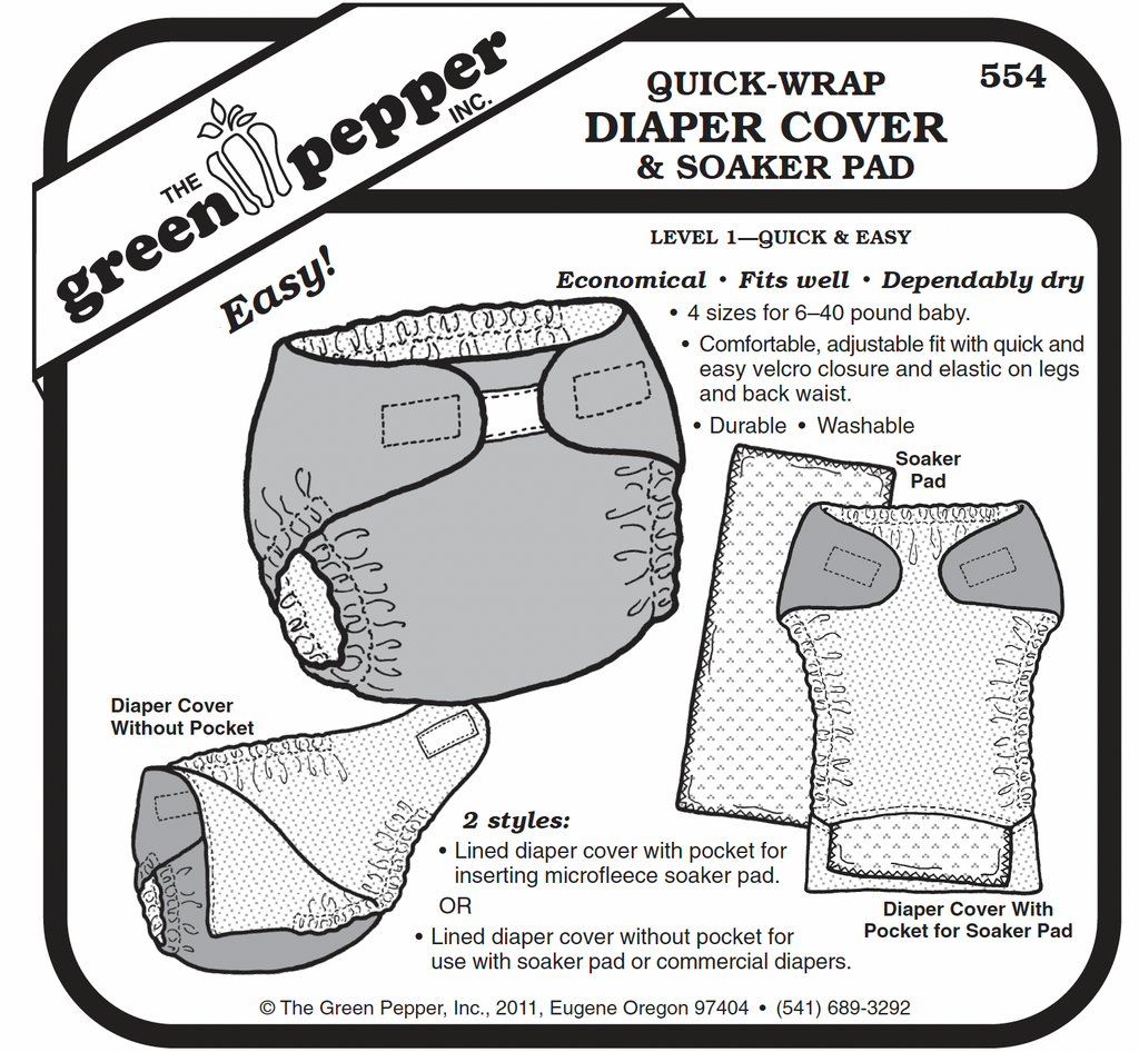 The Green Pepper - 554 - Quick Wrap Diaper Cover - Babies