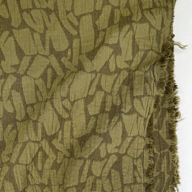 Weston Abstract Textured Jacquard - Cotton Rayon Blend - Moss