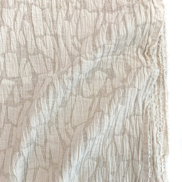 Weston Abstract Textured Jacquard - Cotton Rayon Blend - Oatmeal