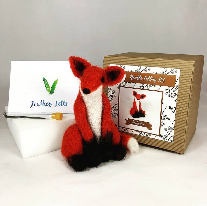 sale - Feather Felts - Needle Felting Kit - Rusty Fox