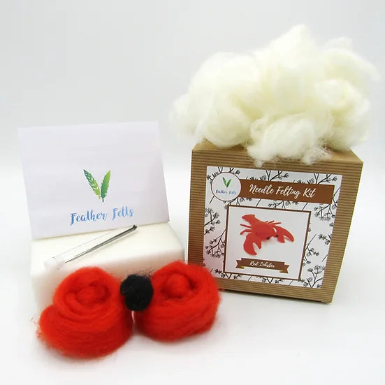 Feather Felts - Needle Felting Kit - Red Lobster