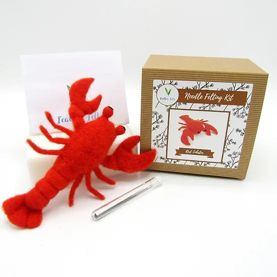 sale - Feather Felts - Needle Felting Kit - Red Lobster
