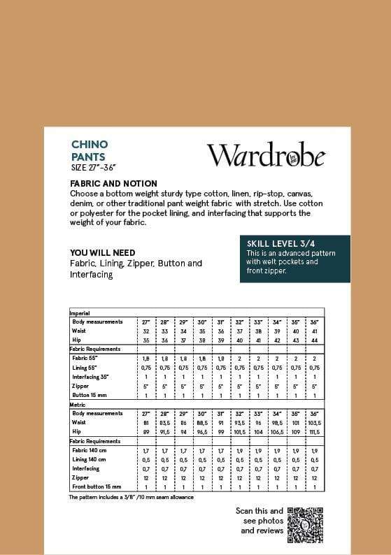 Chino Pants sewing pattern  Wardrobe By Me - We love sewing!
