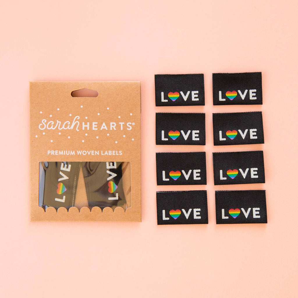 Sarah Hearts - Love Pride Heart Woven Labels