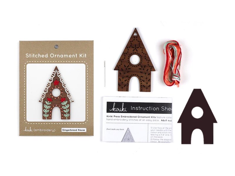 Kiriki Press - Ornament Embroidery Kits - Gingerbread House