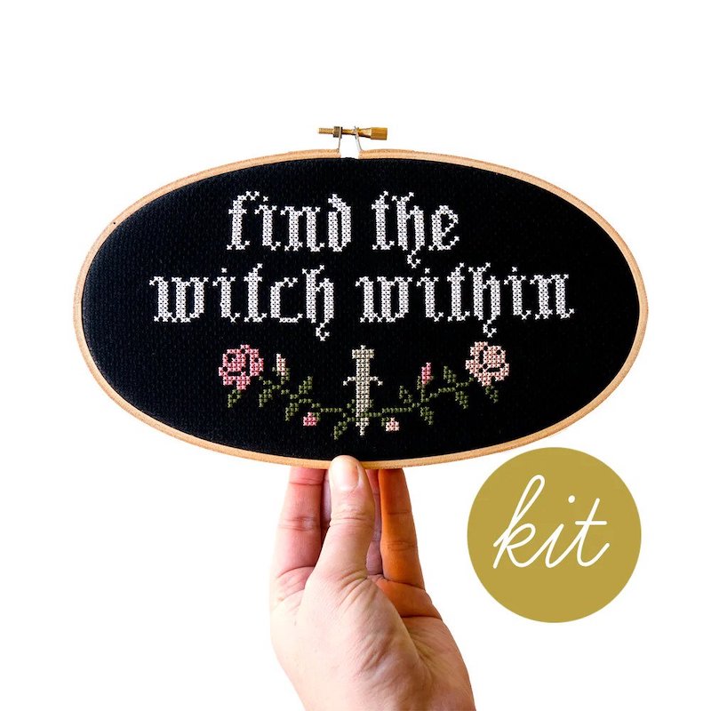 Junebug and Darlin' - Oval Cross Stitch Kit - 5" x 9" - Find the Witch Within