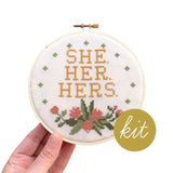 Junebug & Darlin - 5" Cross Stitch Kit - Feminist and Proud - Various Designs