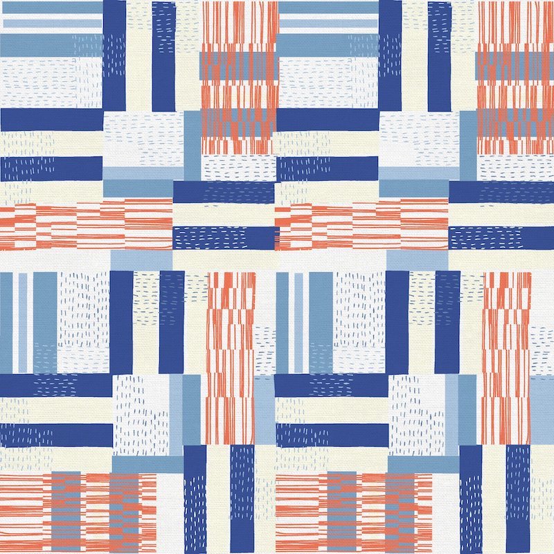 Paintbrush Studio - Canvas - Roam - Crossed Lines - Blue/Red