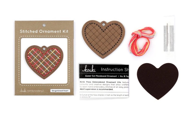 Sale! Kiriki Press - Ornament Embroidery Kits - Gingerbread Heart