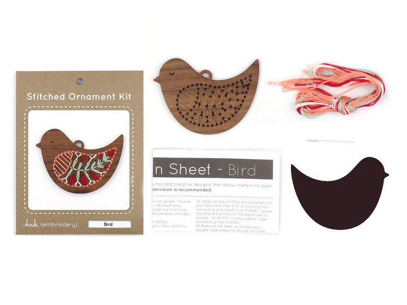 Kiriki Press - Ornament Embroidery Kits - Bird