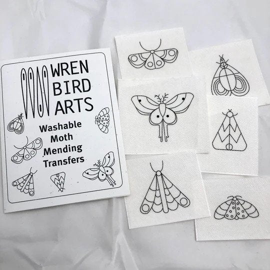Wren Bird Arts - Washable Mending Transfers - Moths
