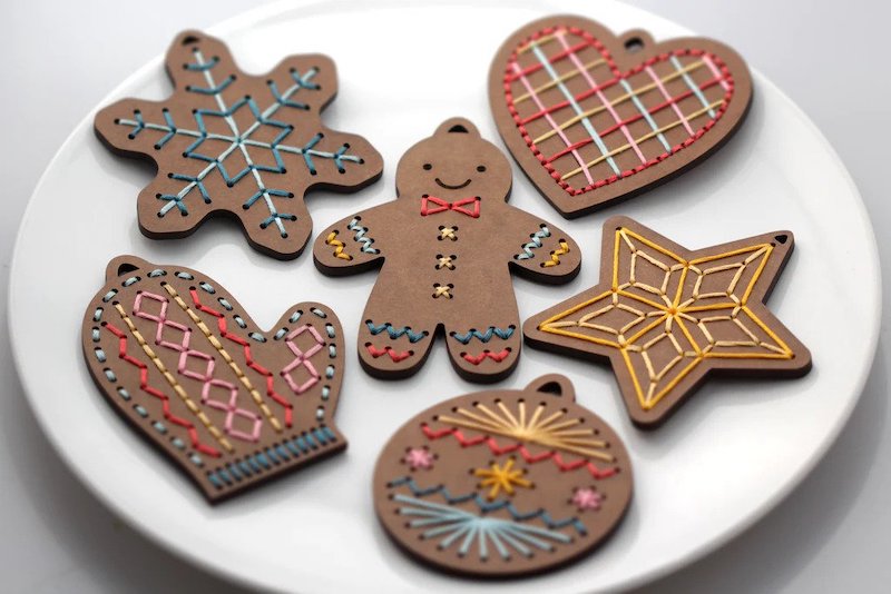 Sale! Kiriki Press - Ornament Embroidery Kits - Gingerbread Mitten