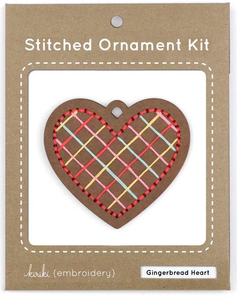 Kiriki Press - Ornament Embroidery Kits - Gingerbread Heart