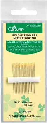 Clover - Gold Eye Sharps - No. 10 - 20 pc.