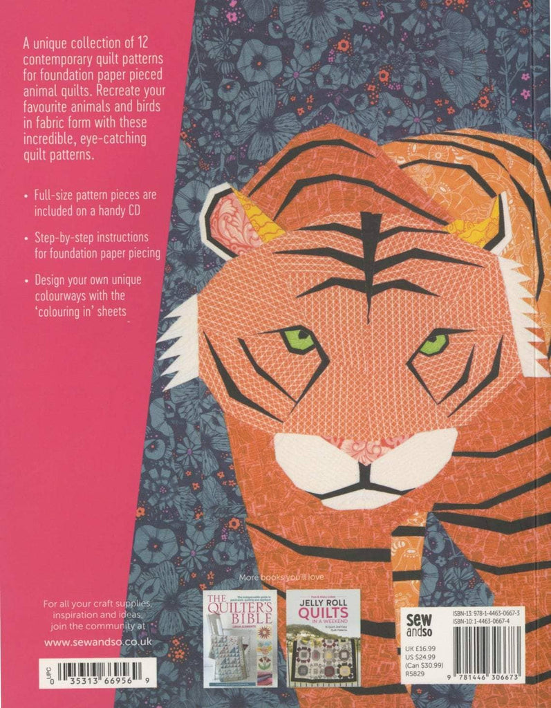 Sale! Animal Quilts: 12 Paper Piecing Patterns for Stunning Animal Quilt Designs - Juliet van der Heijden