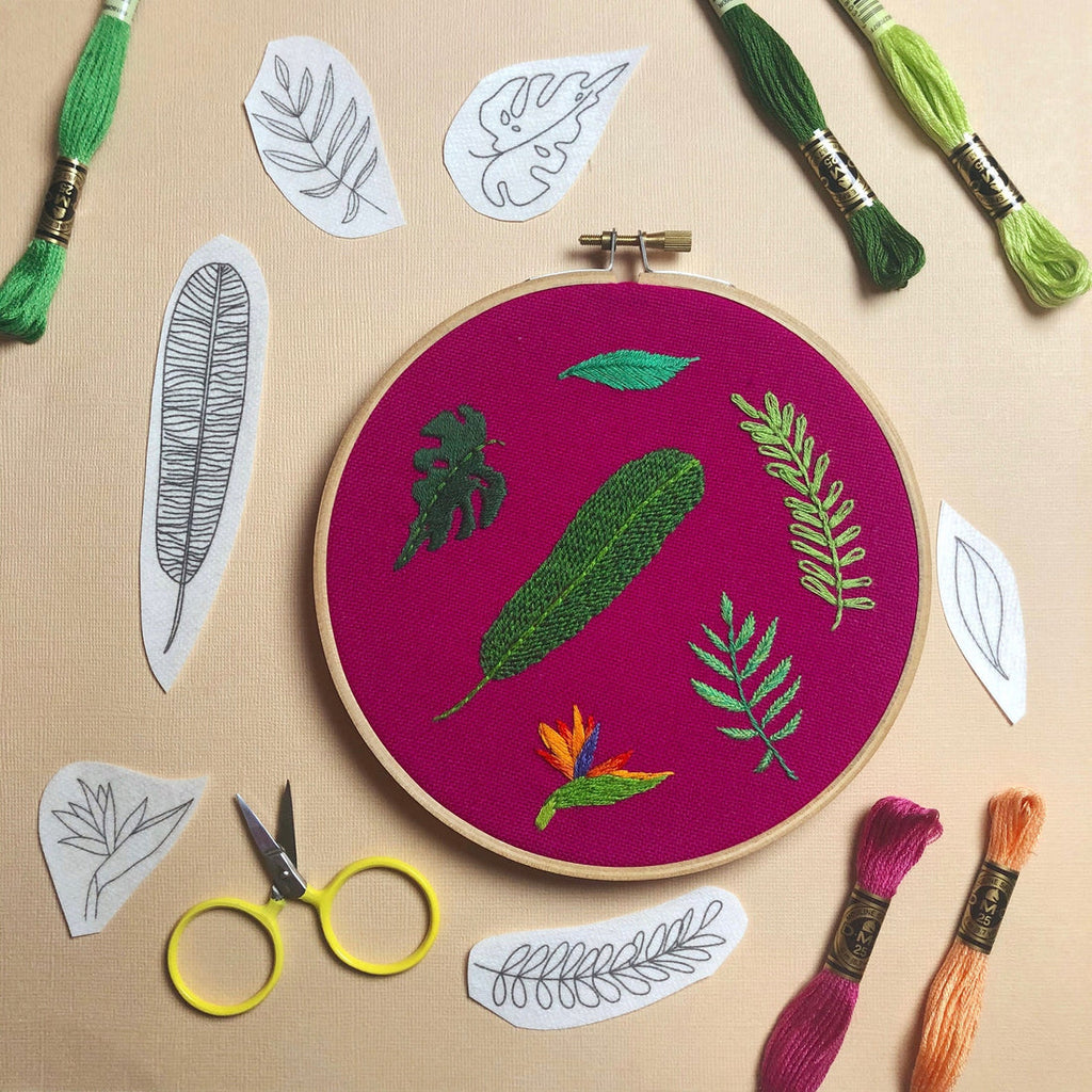M Creative J Botanical Fiber Art - Stick and Stich Embroidery Patterns - Tropical Plants