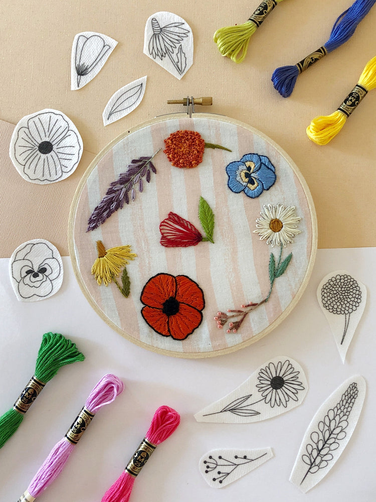 M Creative J Botanical Fiber Art - Stick and Stich Embroidery Patterns - Wildflowers