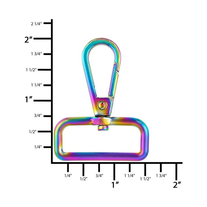 Hardware - Zinc Alloy Lever Swivel Snap - 1 1/4" - Iridescent Rainbow