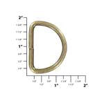 1 1/2" Heavy Duty Welded D Ring - Antique Brass