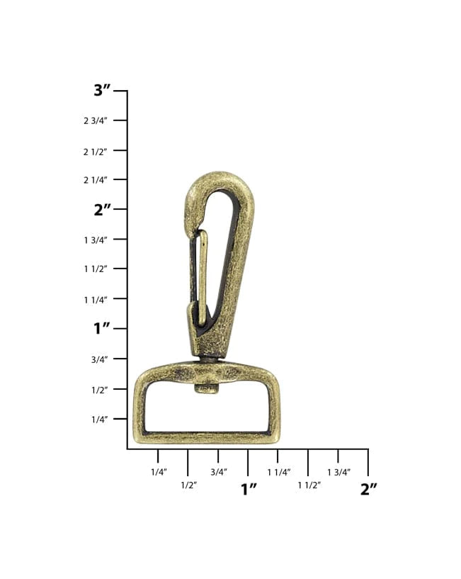 Hardware - Zinc Alloy Lever Snap Hook - 1" - Antique Brass