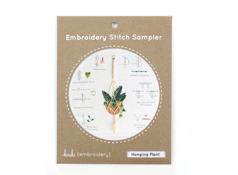 Kiriki Press - Embroidery Stitch Sampler - Hanging Plant