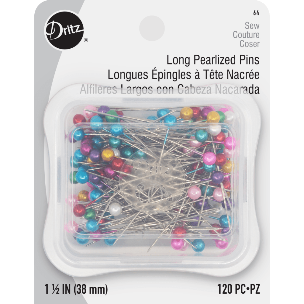 Dritz - Long Pearlized Pins - 1 1/2" - 120 pc.