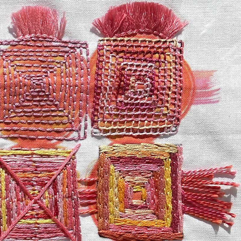 Dropcloth Samplers - Embroidery Sampler - Log Cabin