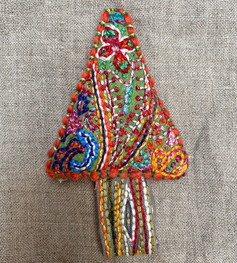 Dropcloth Samplers - Embroidery Sampler - Christmas Tree Ornaments
