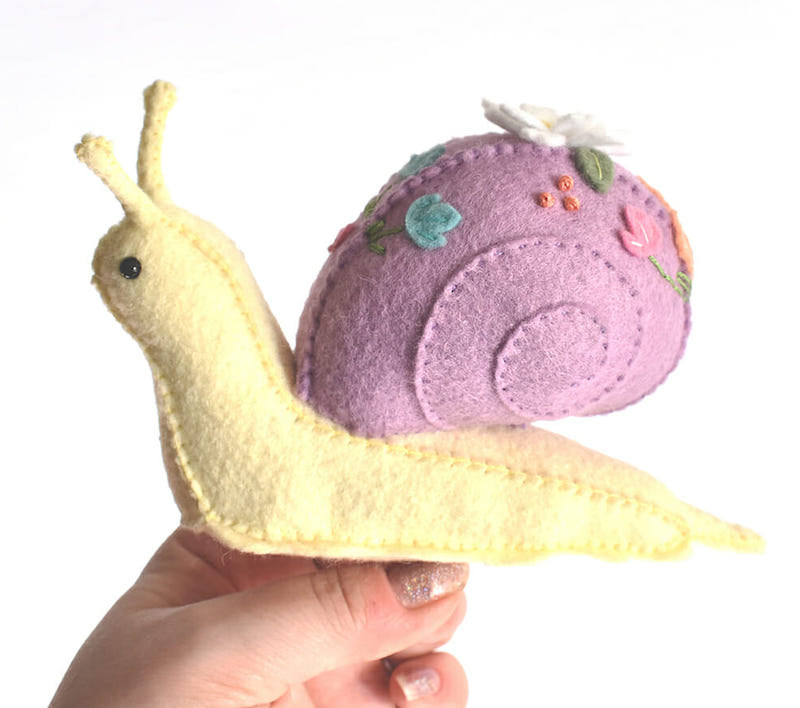 Delilah Iris Designs - Felt Snail DIY Hand Sewing Kit - Cream