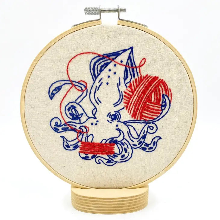 Hook, Line & Tinker - Embroidery Kit - Squid Balling Yarn