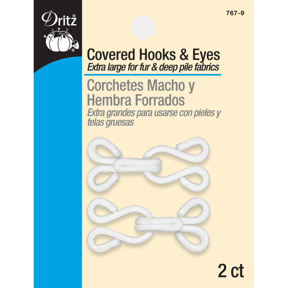 Dritz - Large Covered Hook and Eyes - White - 2 pc.