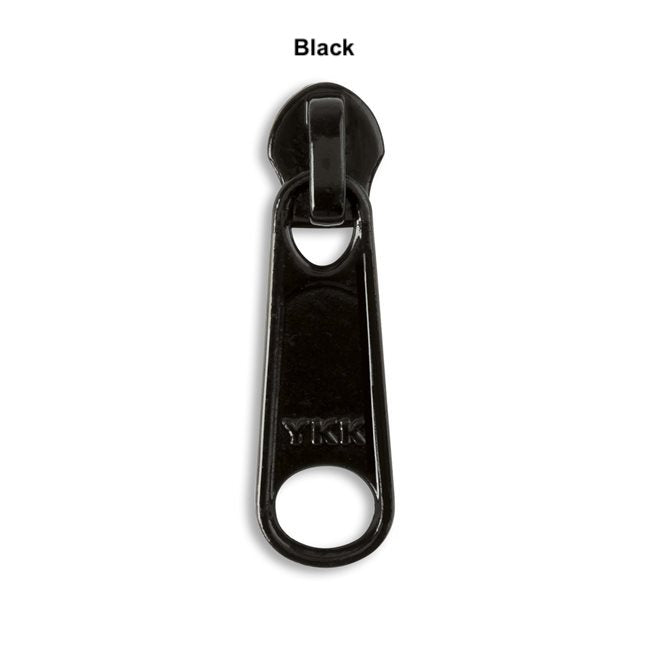 YKK #4.5 Metal Long Pull Zipper Sliders - Black